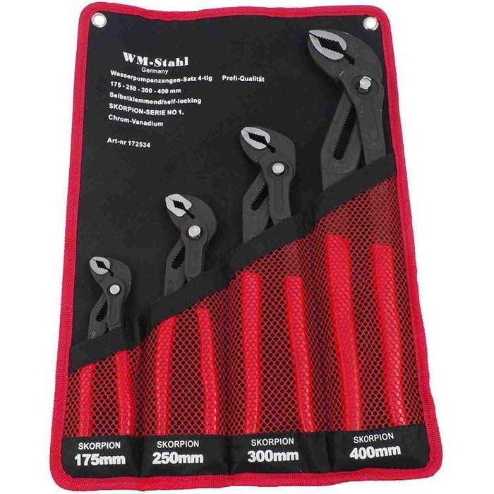 НЕМСКИ Професионални Клещи Гарги Комплект 4 броя "SCORPION" +ЛЕД ФЕНЕР