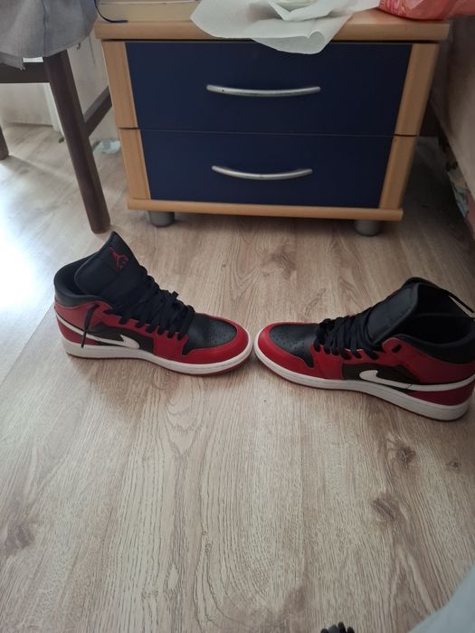 Jordan1 Nike Red and White