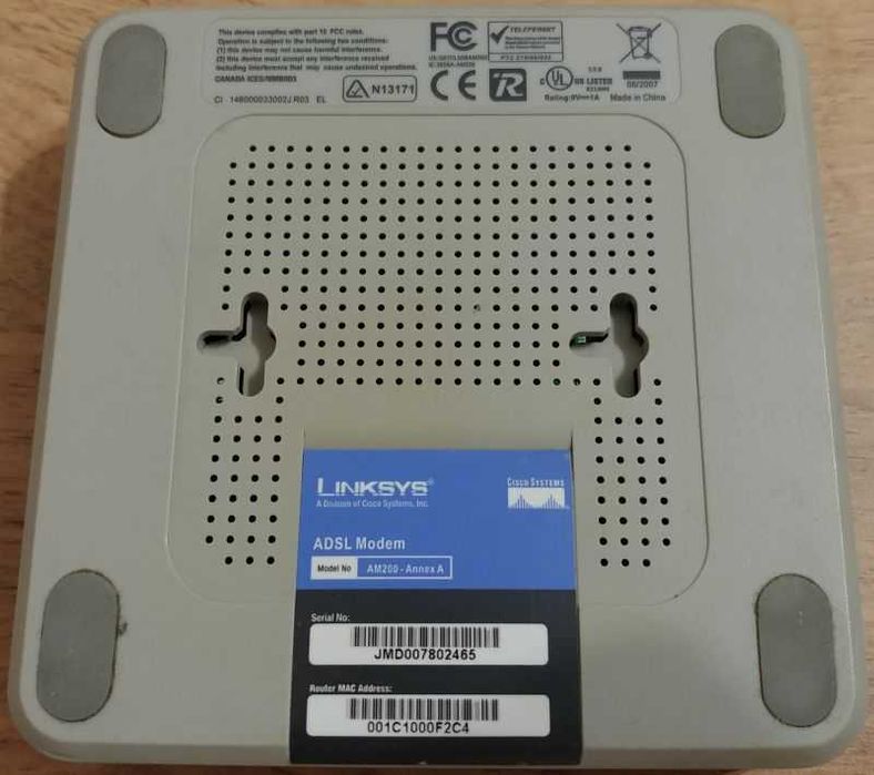 Продам ADSL-модем Linksys AM200 без блока питания