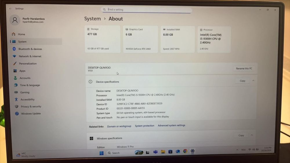 Laptop Lenovo Legion Y540