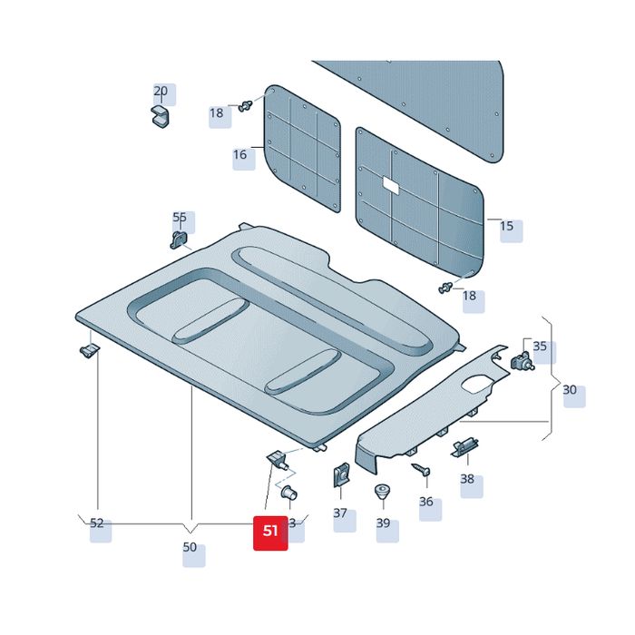 Държач за багажник десен VW Caddy 2004-2020г