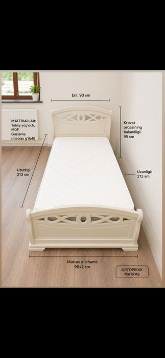 Bir kishili spatli kravat matral Mdf krashini