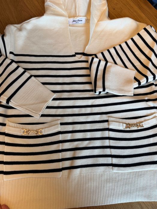 Блуза с качулка пуловер райе