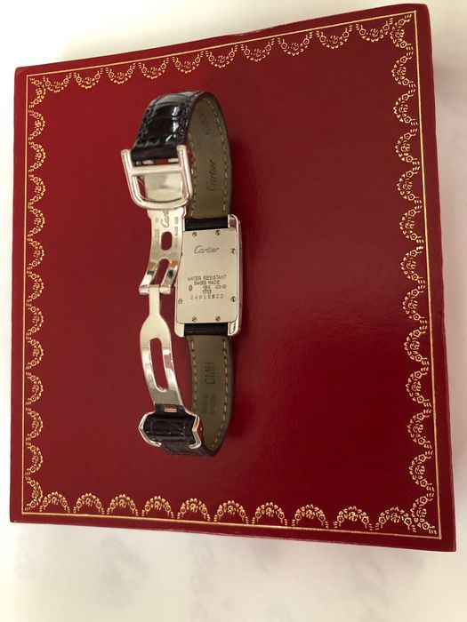 Ceas Cartier Tank Américaine – Aur Alb 18KT