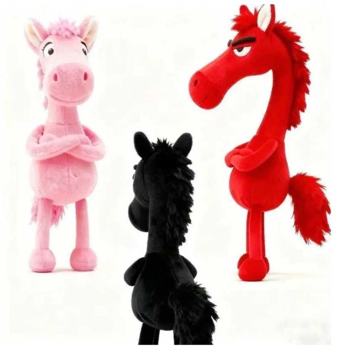 Плюшевая Лошадь конь символ 2026 года 15 см, яндекс доставка