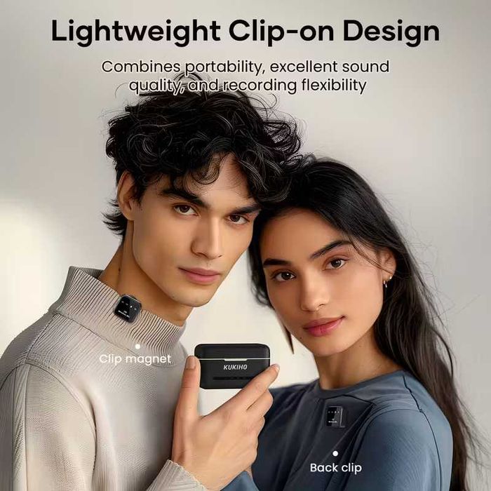 Set 2 microfoane wireless pentru iPhone, iPad, Android