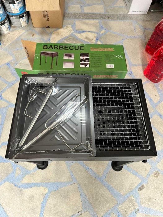 Преносимо сгъваемо барбекю скара с регулируема височина