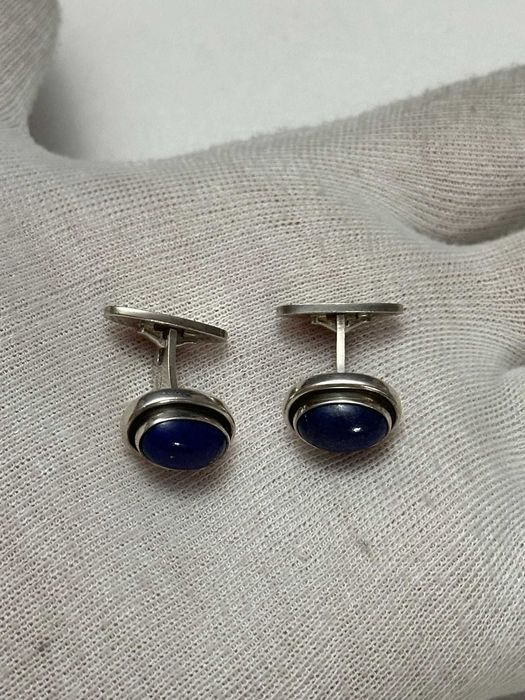BUTONI ARGINT 925 + Lapis Lazuli - Georg Jensen - Denmark - 1915-1919!
