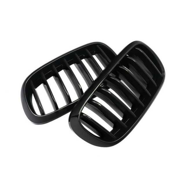 Grile Bara Fata Nari Simple BMW X5 F15 X6 F16, Negru Lucios