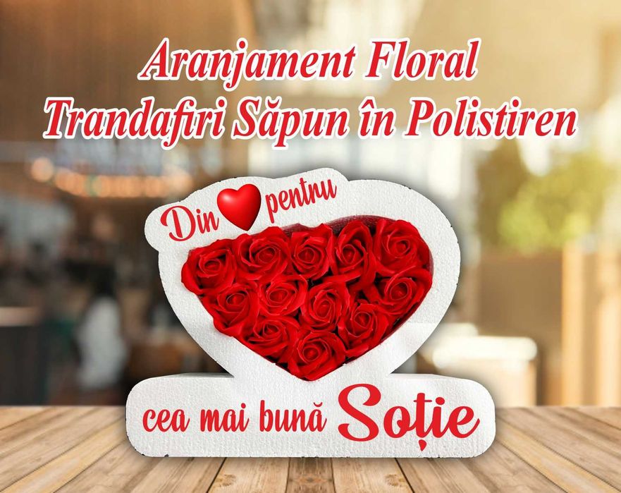 Aranjament Floral - Trandafiri Săpun în Polistiren