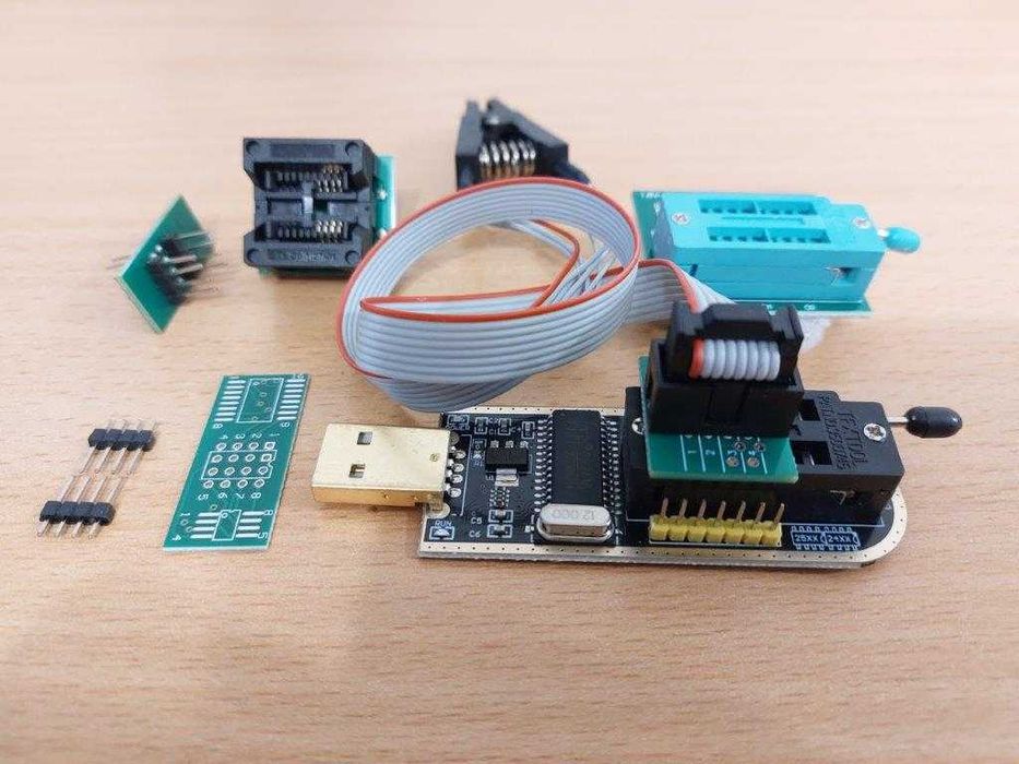 Kit CH341 flash EEPROM 24/25 cu cleste SOP8,SOIC8