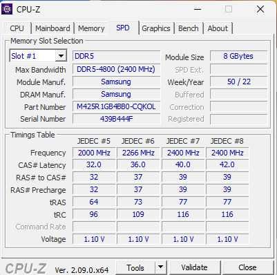 Memorie Laptop Samsung DDR5 16gb ( 2x8gb) 4800MHz CL40