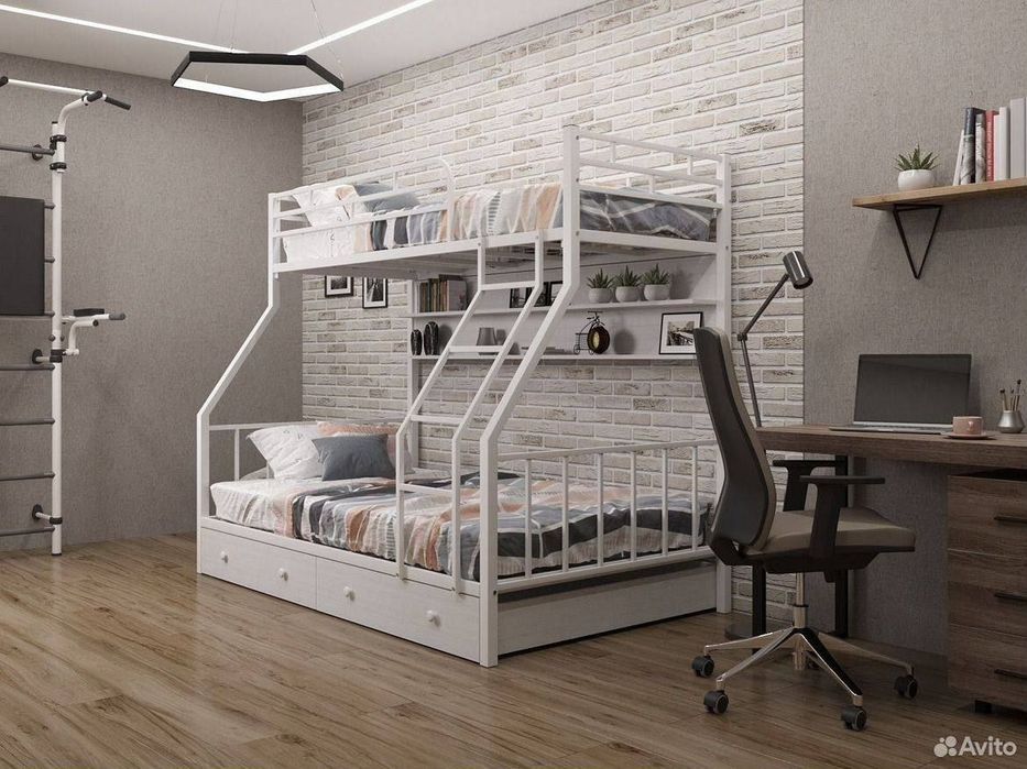 Двухъярусная кровать Loft krovat темир крават metal kalavat Лофт