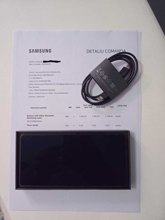 Samsung Galaxy S25 Ultra 1TB, garantie 2027, 5 huse