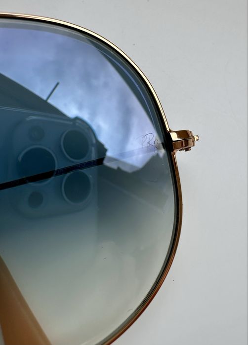 Ray-Ban RB3025 Aviator 62-14 Blue Gradient Mirror;Italy;отлични