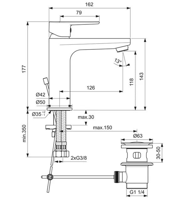 Смесител за мивка ( баня) Идеал стандарт