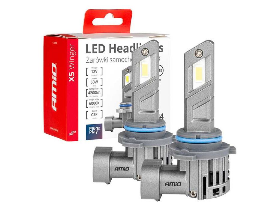 LED крушки HB4 AMIO Winger X5 серия Лед крушка Canbus 50W, 6000K