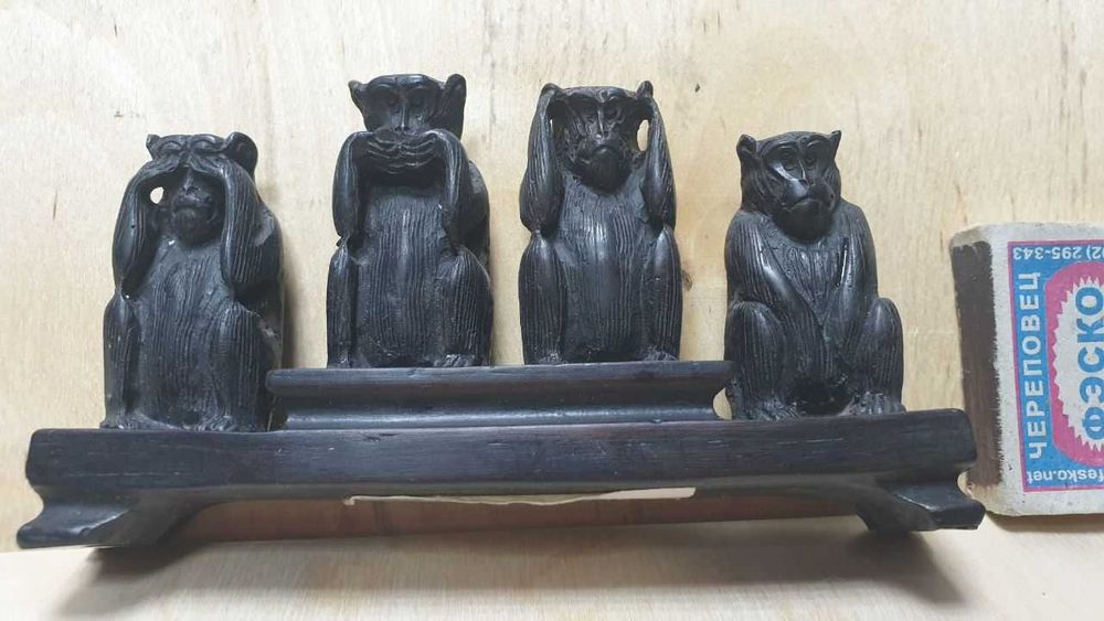 Сувенир статуэтка Четыре Обезьяны Не слышу, не вижу..