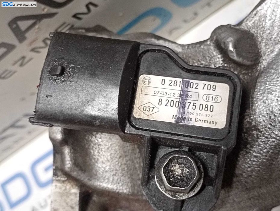 Tub Tubulatura Conducta Teava Ghidaj Admisie Aer Turbo Turbina Turbosuflanta cu Senzor presiune Renault Espace 4 1.9 DCI 2002 - 2010 Cod 8200375080 0281002709 [M5222]