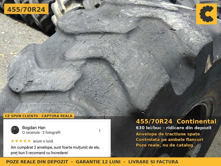 Anvelope Cauciucuri 455/70R24 455/70 R24 455/70-24 455 70 R24 4557024 Continental Tractor Punte Spate Tractiune SH Second Hand OFERTA Pret Bun Livrare