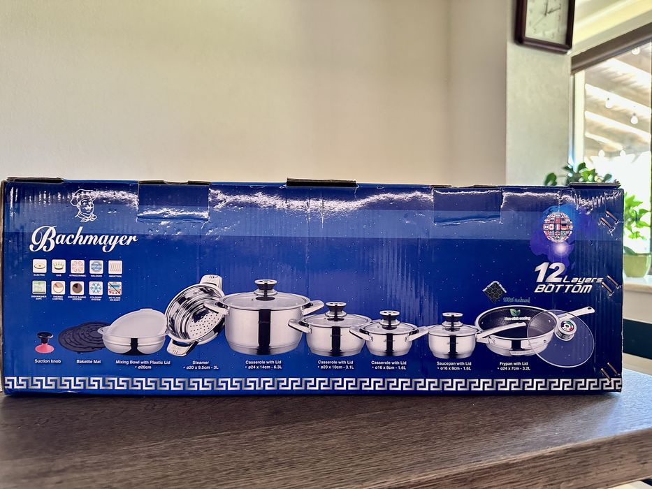 Set vase pentru gătit inox, 16 piese, Bachmayer, BM 17-05