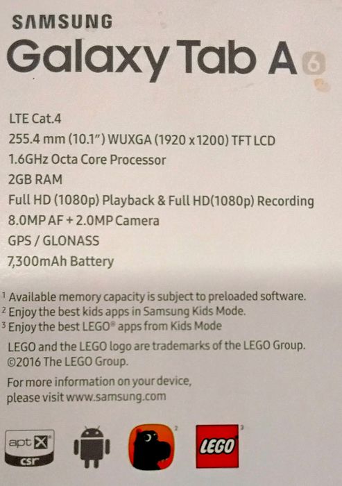 Tableta SAMSUNG TAB A6 SM-T 585 stare excelentă - 400 Lei Negociabil