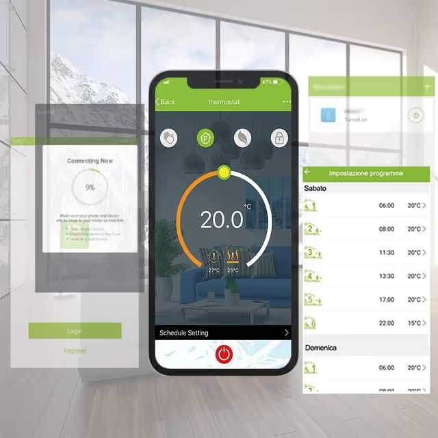 Termostat centrala Wi-Fi BHT-8000 Touchscreen, control vocal, Meteo