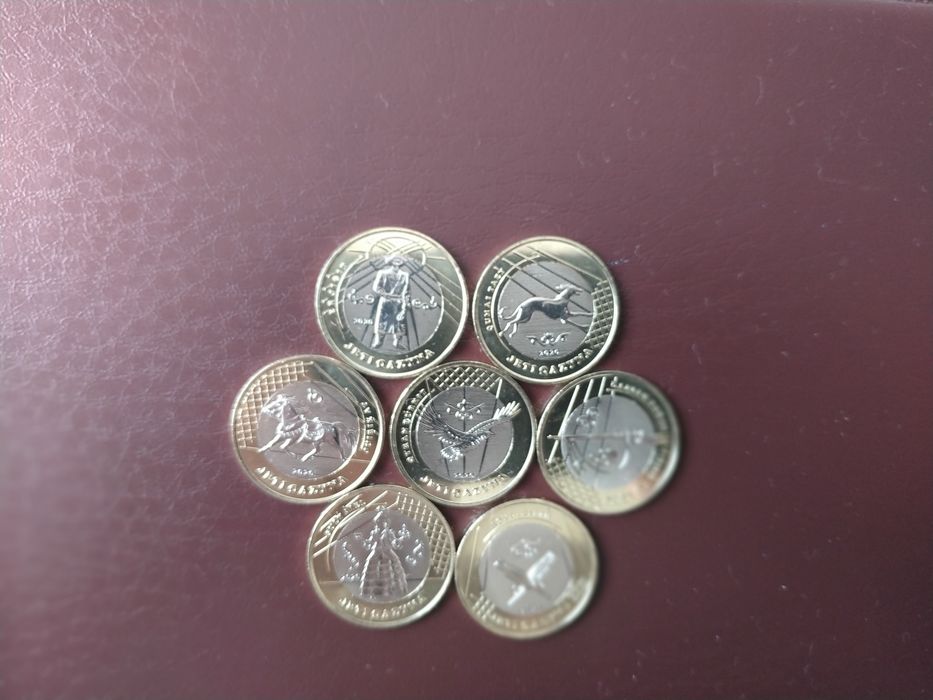 Набор монет, номиналом 100т.г., "JETI QAZINA"