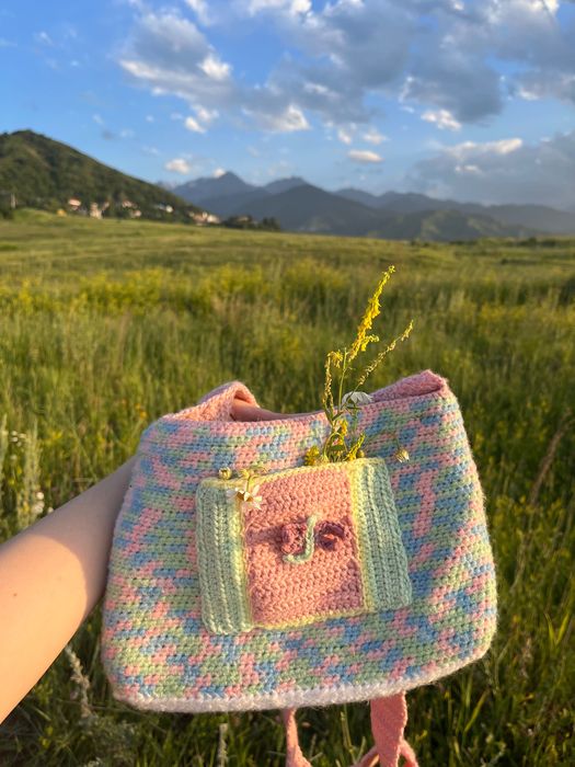 Вязаная сумка ручной работы