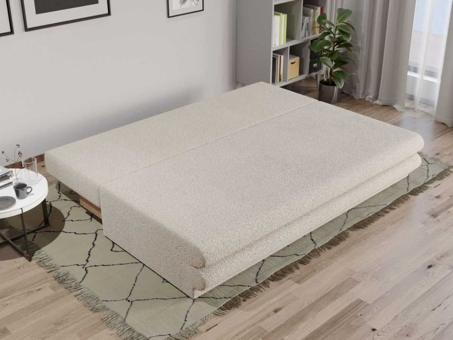 Canapea Extensibila Sensi plusata aspect lana alba - Transport Gratuit