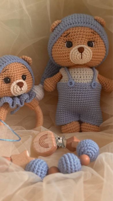 Ръчно изработен плетен комплект за бебе