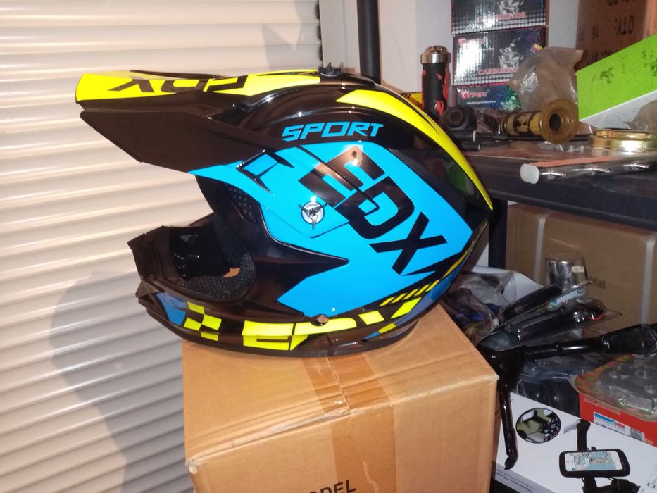Cască cross mas +ochelari +manusi +cagula