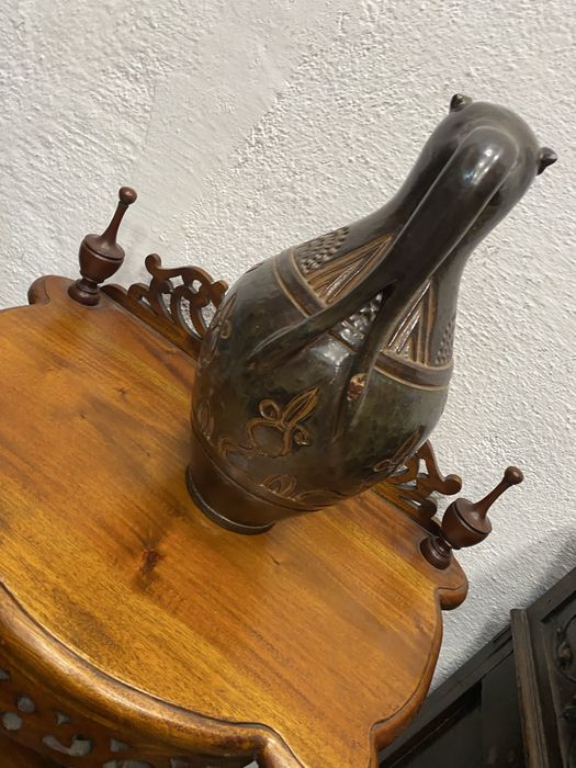 Керамична стомна Gres Dubois с глава на лъв Белгия 1950 г.