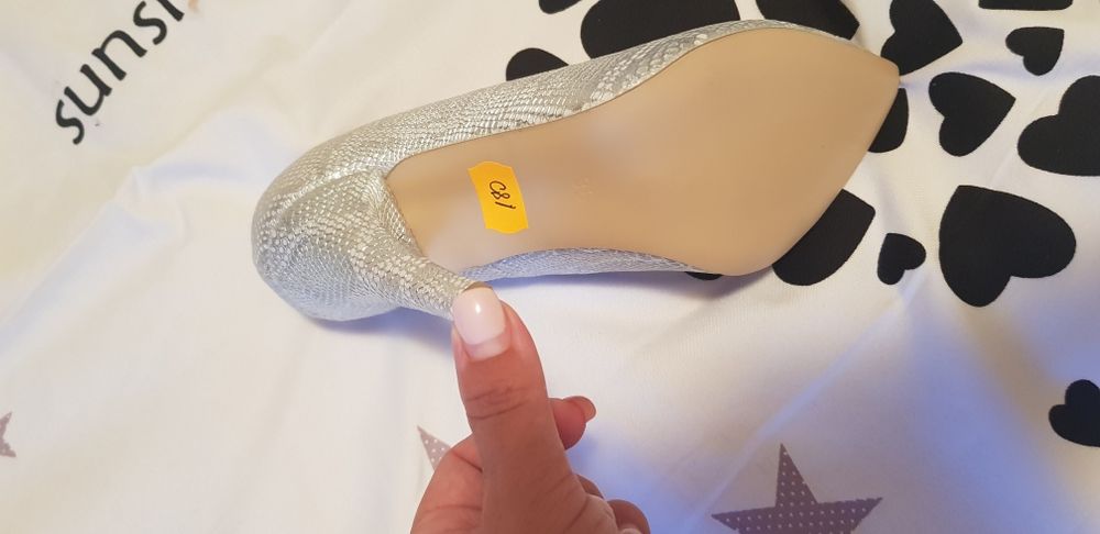 Pantofi piele argintiu marime 36