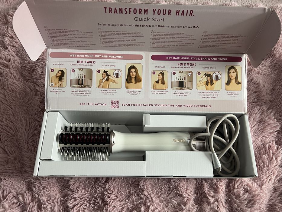 Perie cu aer cald SmoothStyle HT202EU Shark - dispozitiv 2 în 1