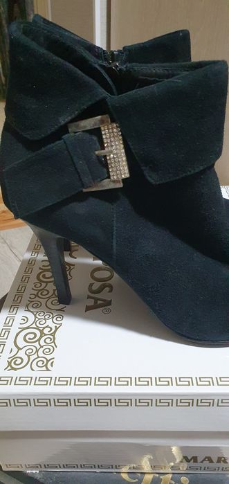 Ботильоны замша, чёрные