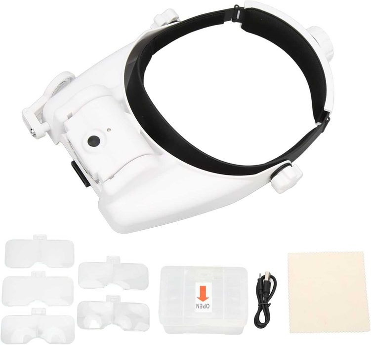 НОВИ Лупи за глава, увеличителни стъкла с 3 светлодиода (MG82000MC)..