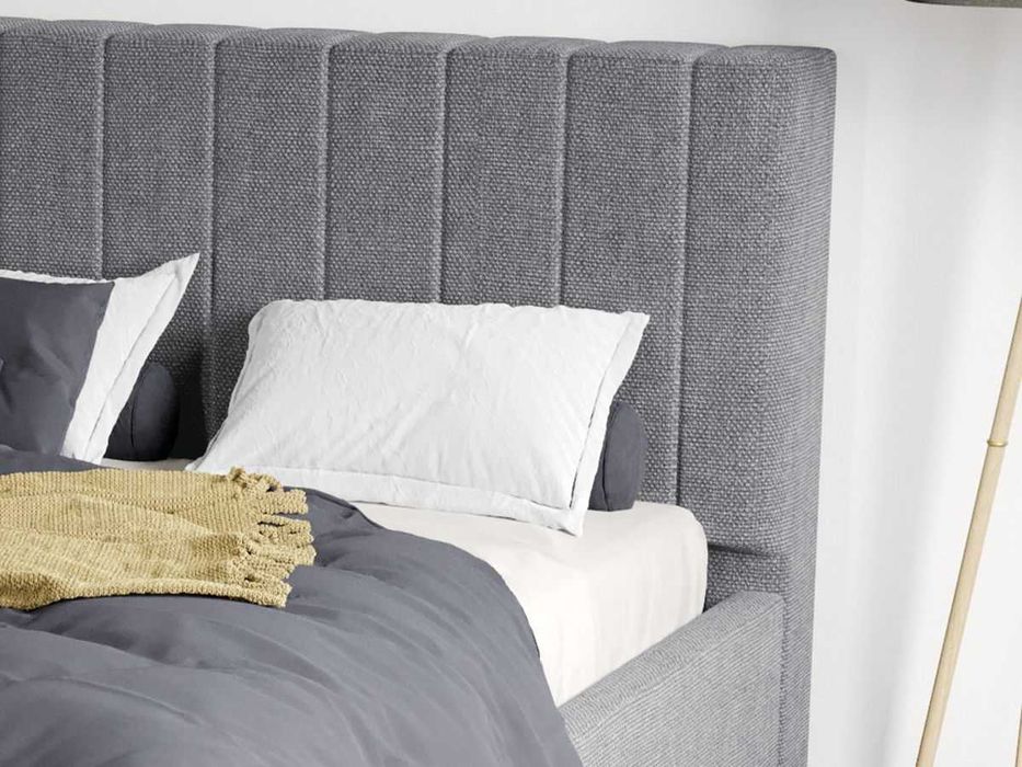 Pat Tapitat pentru saltea 190 Adam Gri Eden 18 rabatabil + lada