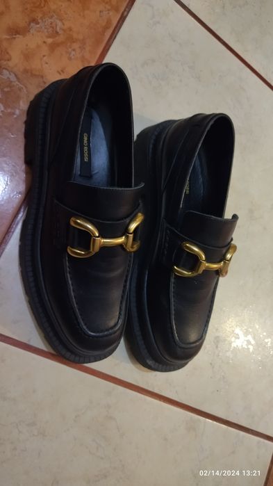 Pantofi lord din piele narurala, negri, nr. 39