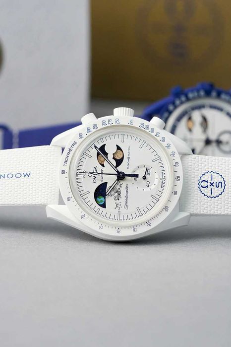 Ceas SWATCH X OMEGA Mission to Earthphase Moonshine Gold-COLD MOON !!