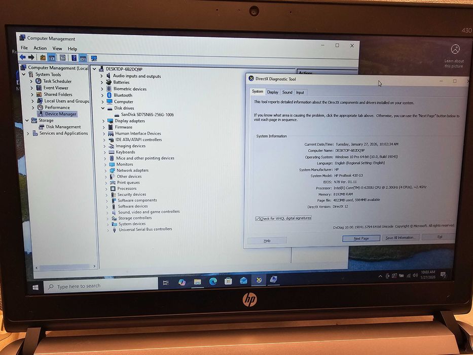 Laptop HP Probook 430 G3 I5-6200u 8gb SSD 250 dez