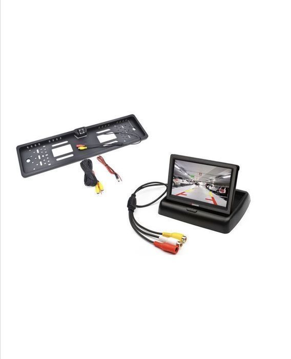 Pachet Suport numar inmatriculare cu camera video marsarier + Display