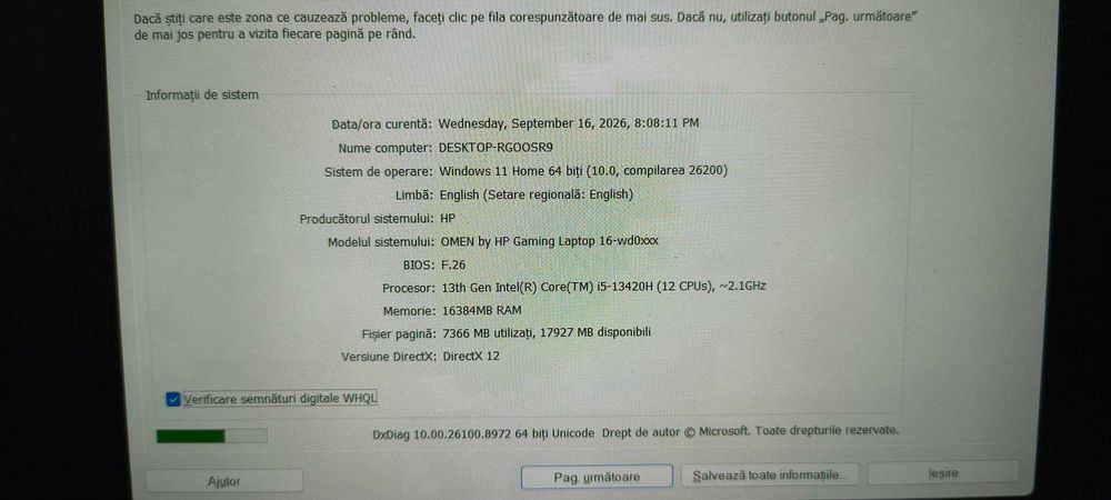 LAPTOP HP OMEN 16FHD I5-13420H 16GB 512GB RTX4050 6GB