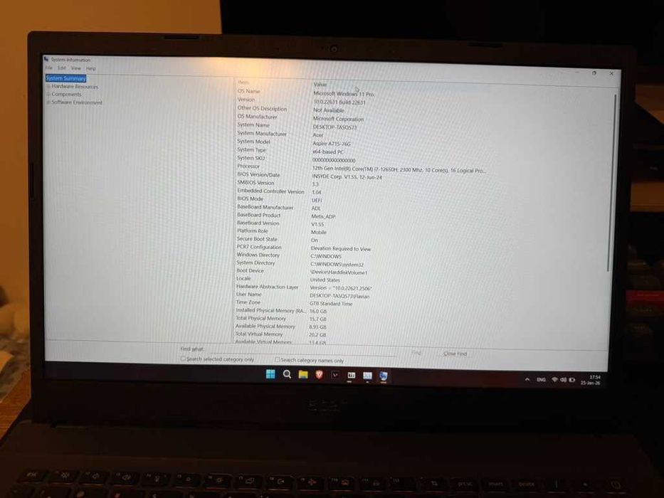 Laptop Gaming | Acer Aspire 7 | i7-12650H | RTX 2050 | 16GB RAM