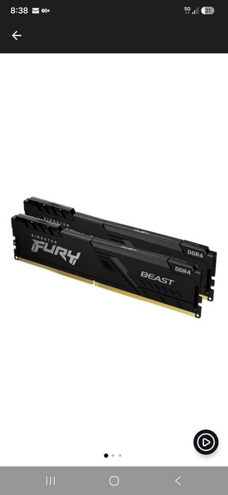 Memorie Kingston FURY Beast, 64GB DDR4, 3200MHz CL16, Dual Channel Kit 2x32GB