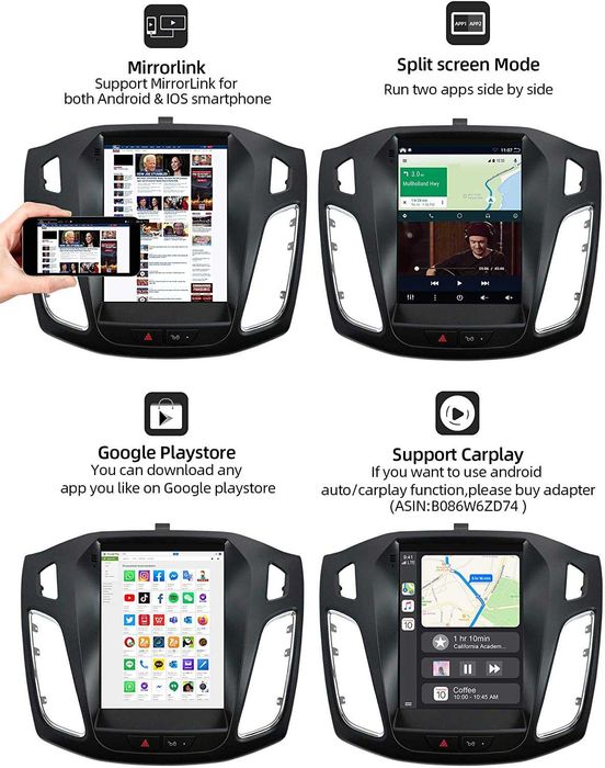 Navigatie Ford Focus 3 Tesla Octa-Core 2.0Ghz Android 14 , 8G+128G