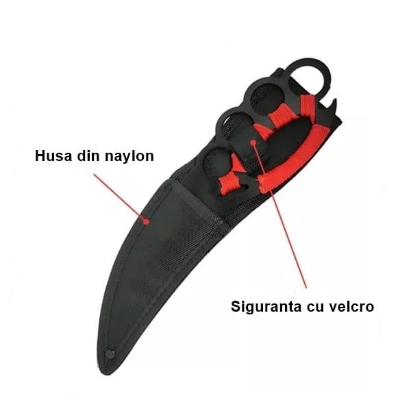 Cutit de vanatoare Cobra Red, DEPOX®, 25 cm, husa inclusa