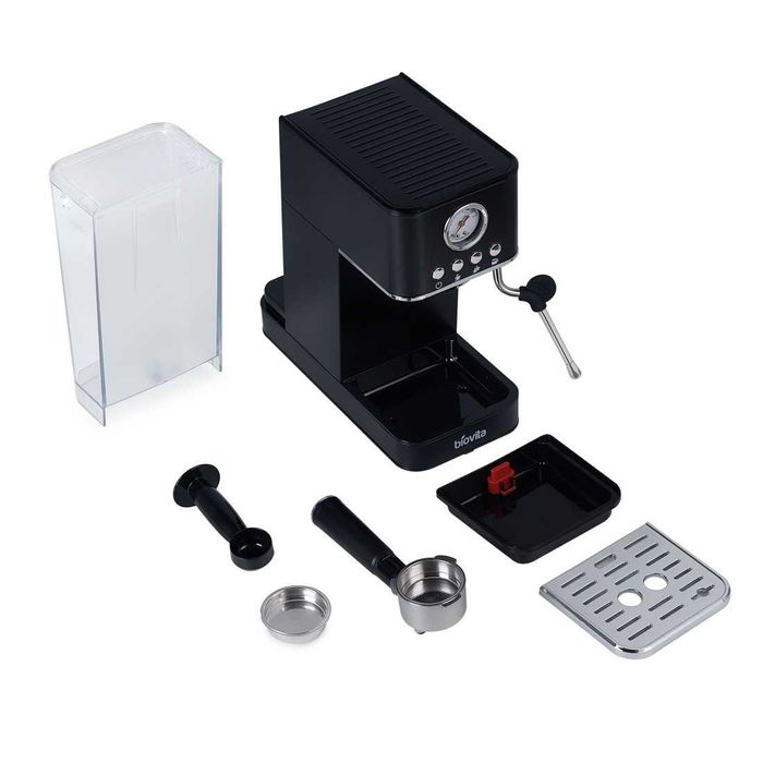 Espressor, Biovita ROYAL, 1200W, 1.7L, 20 Bari, Carcasa Inox, Spumare