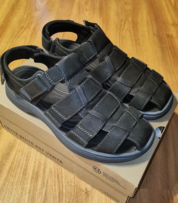 Sandale barbatesti Clarks, noi, piele naturala, mar. 44 si 1/2