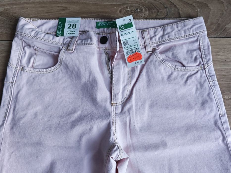 Blugi Skinny Jeans United Colours of Benneton Roz Pink 28
